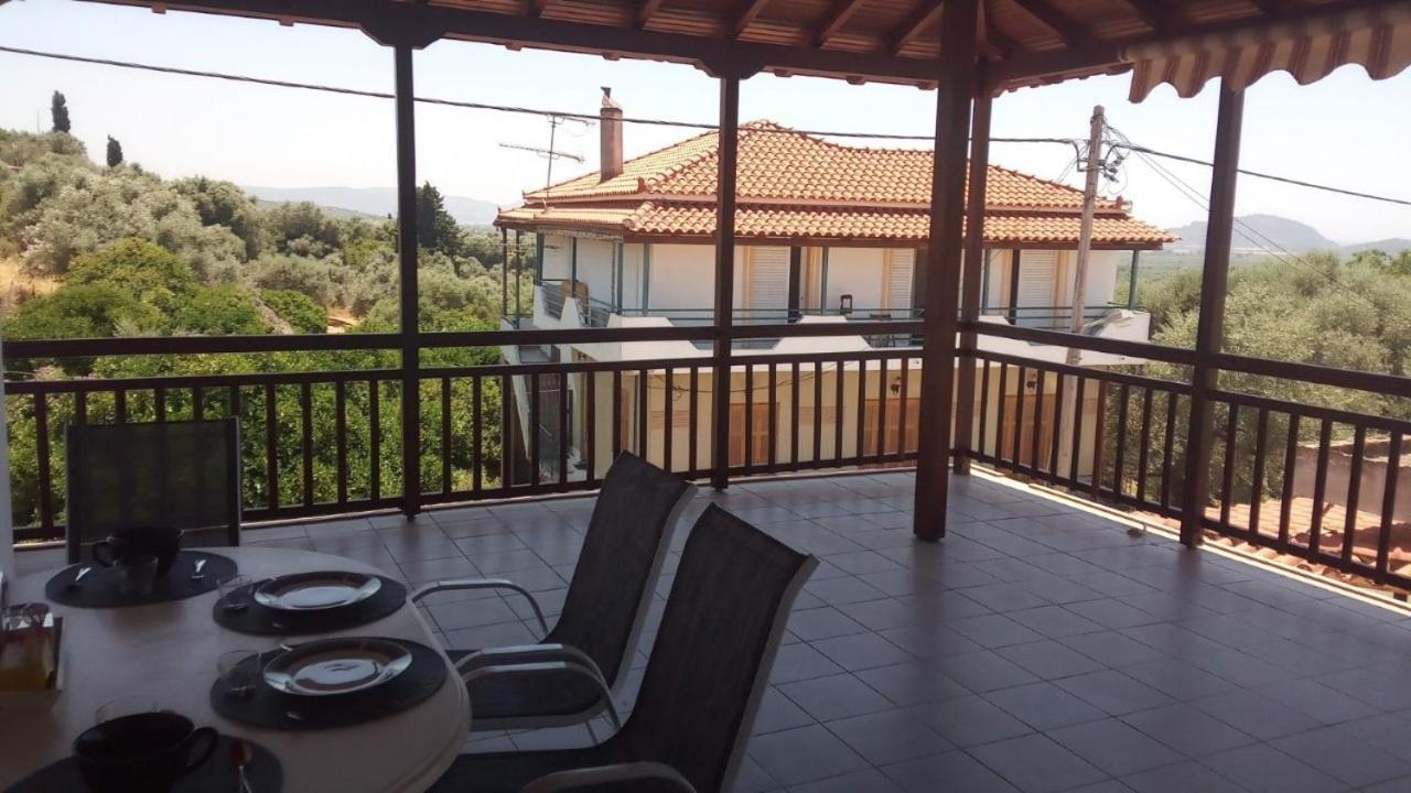 Balcony With View Villa Korifasion Bagian luar foto